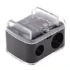2 Holes Black Precision Cosmetic Pencil Sharpener For Eyebrow Lip Liner Eyeliner Pencil School Office Supply Gift Simple 2