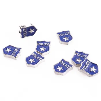 

20Pcs/Lot Enamel Police Badge Floating Charms Making Diy Handmade Glass Locket Men Gift Jewelry Dropshipping
