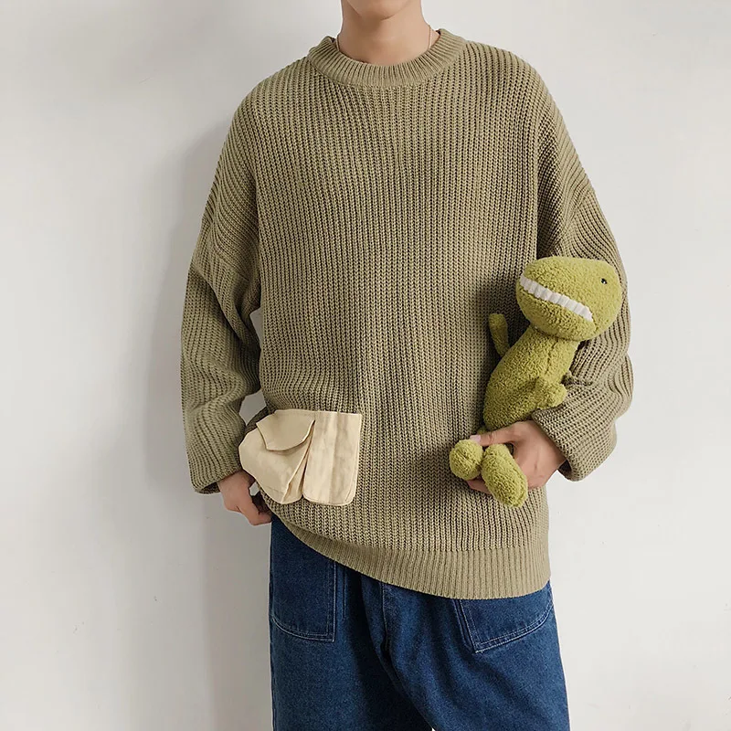Winter Sweater Men Warm Fashion Solid Color Casual Knit Pullover Men Sweter Clothes Loose Long-sleeved Sweater Man M-2XL Winter Sweater Men Warm Fashion Solid Color Casual Knit Pullover Men Sweter Clothes Loose Long-sleeved Sweater Man M-2XL