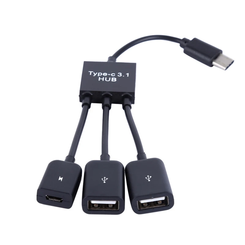 15 см usb type C 3,1 мужчина к двойному USB 2,0 Женский OTG кабель для зарядки 2 порта концентратор с кабелями 1-3 шнура или Y сплиттер кабели