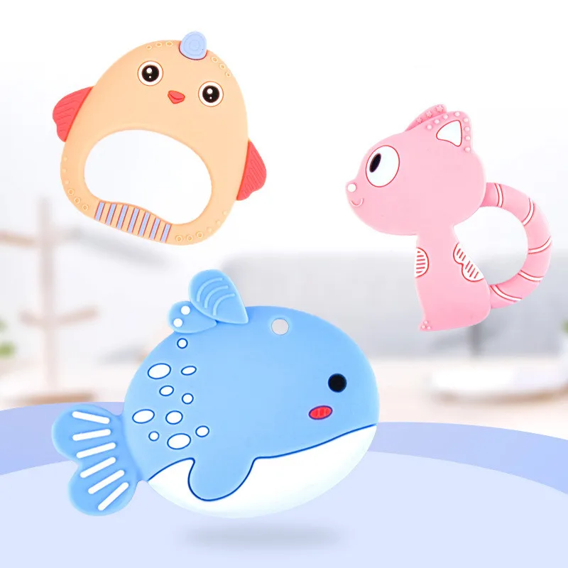 

Food Grade Silicone Teethers DIY Animal Rubber Baby Ring Teether Infant Baby Silicone Chew Charms Kids Teething Gift Toddler Toy