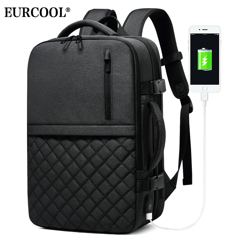 EURCOOL 2019 Новый вместительный дорожный рюкзак для мужчин деловые рюкзаки с usb