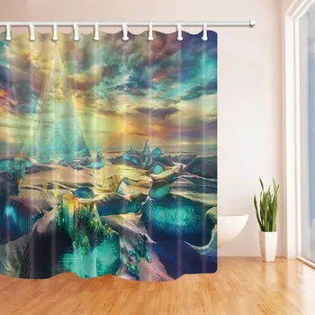

Fairy Tale Shower Curtain Decor Dreamlike Scenery Landscape Dreamland Bathroom Curtain Polyester Fabric Machine Washable with