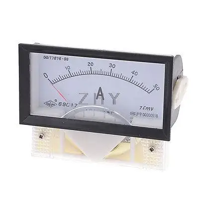 

69C17 DC 0-50A Rectangle Panel Analogue Ammeter Current Meter