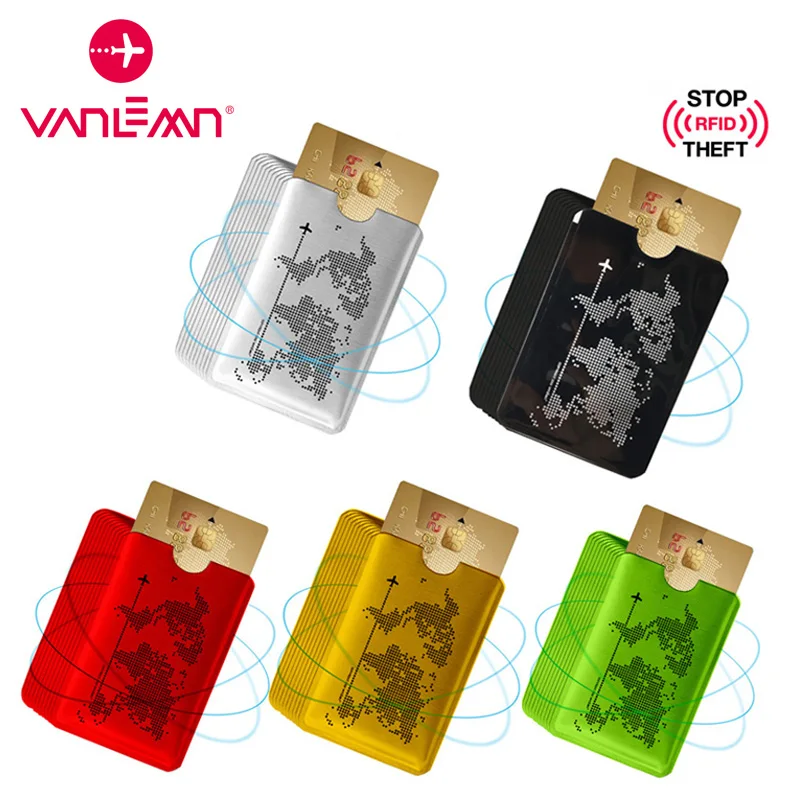 Anti Rfid Blocking Reader Lock Bank Card Holder Wallet Id Bank Card Case Protection Metal Credit NFC Holder for Men Women