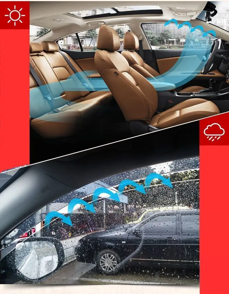 Наружное украшение автомобиля дождь автомобилей Стайлинг модернизированные части декоративные окна козырек для Skoda Octavia Rapid Superb Yeti