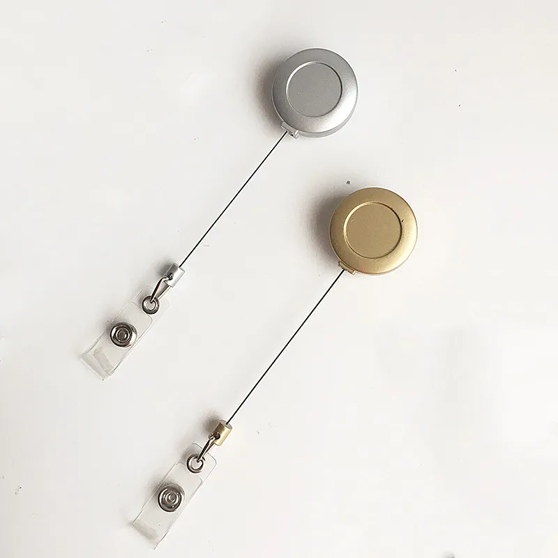 1PC Work Card Holders With Retractable Badge Reel Pull Keychain Name Tag Key Card Holder