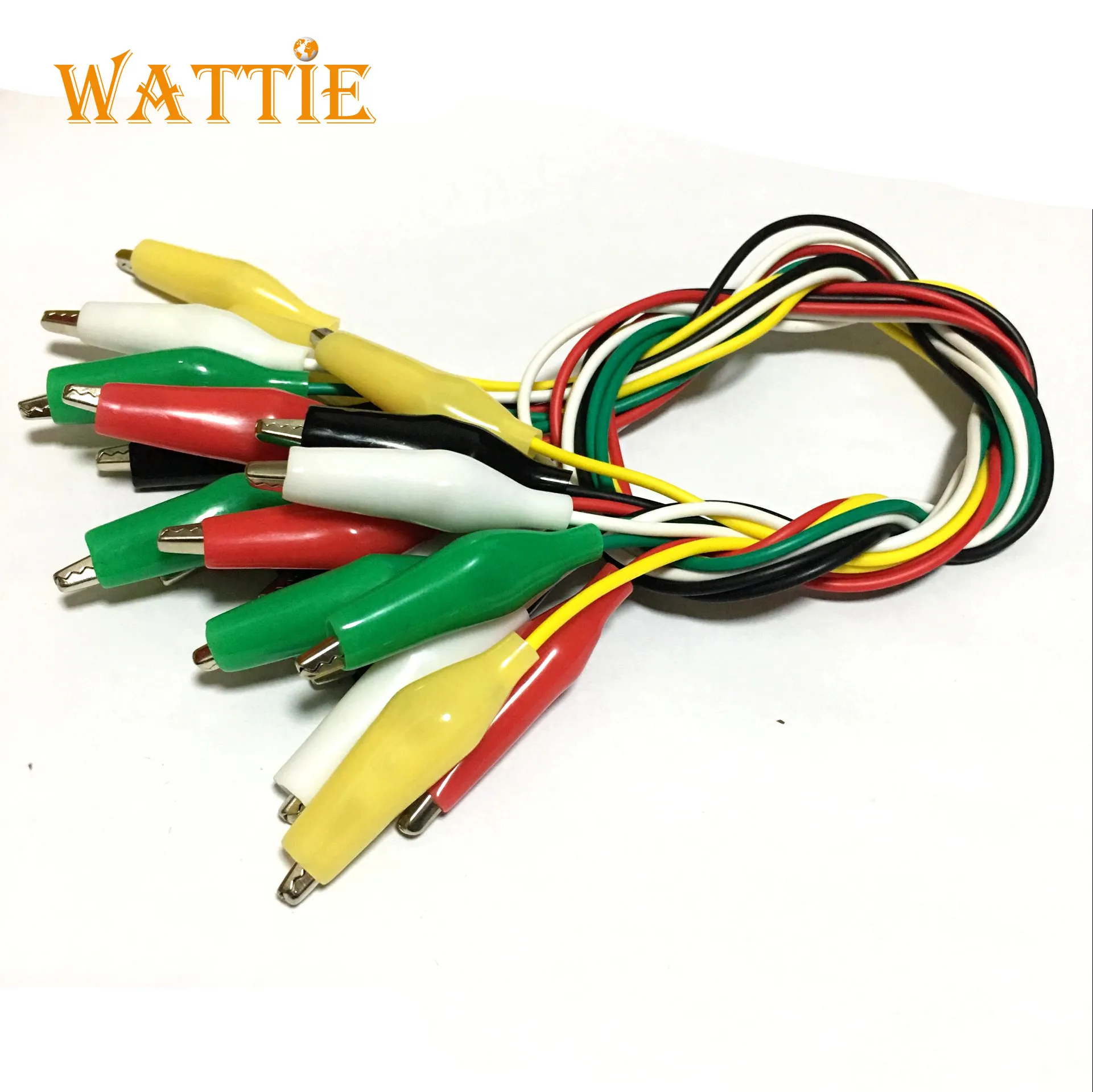 Double head crocodile clamp test line maintenance link line with a total length of 46cm 5colors*2strip 20 100pcs r50 1w test pin p50 b1 receptacle brass tube needle sleeve seat wire wrap probe sleeve length 25 9mm outer dia 0 86mm