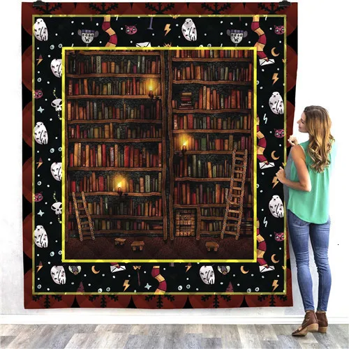 Style1 Прямая поставка, ретро Волшебная книжная полка, летнее одеяло, коврик, 3D принт, кровать, диван для детей, взрослых мальчиков и девочек, моющийся подарок - Цвет: Style1