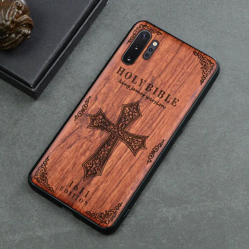 LYBALL деревянный ящик для samsung Note 10 роскошный из натурального дерева Премиум ТПУ бампер чехол задняя крышка для samsung Note10 Pro Note10 - Цвет: Cross