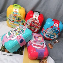 Детский игровой домик для моделирования, портативный рюкзак, ролевой игрушечный туалетный столик, игрушка для ванной, кухонный игрушечный инструмент, игрушечный набор для доктора