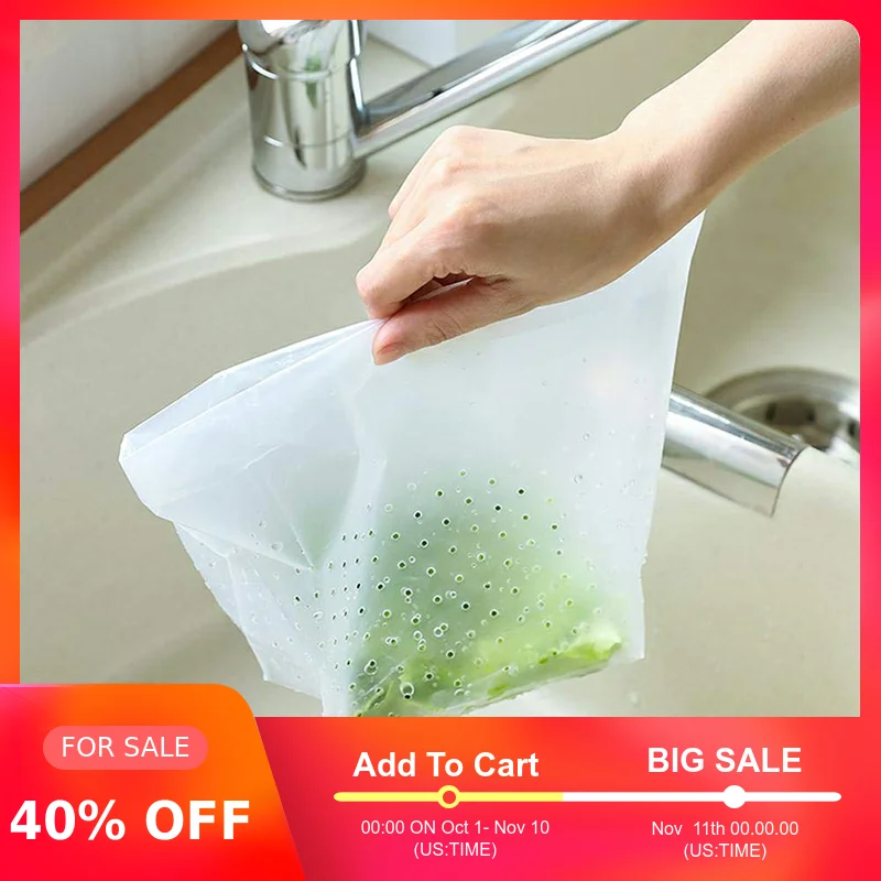 

30pcs Disposable Anti-clogging Self-standing Drain Bags Kitchen Garbage Bags with Holes Sink Strainer Accessories Clear One Size