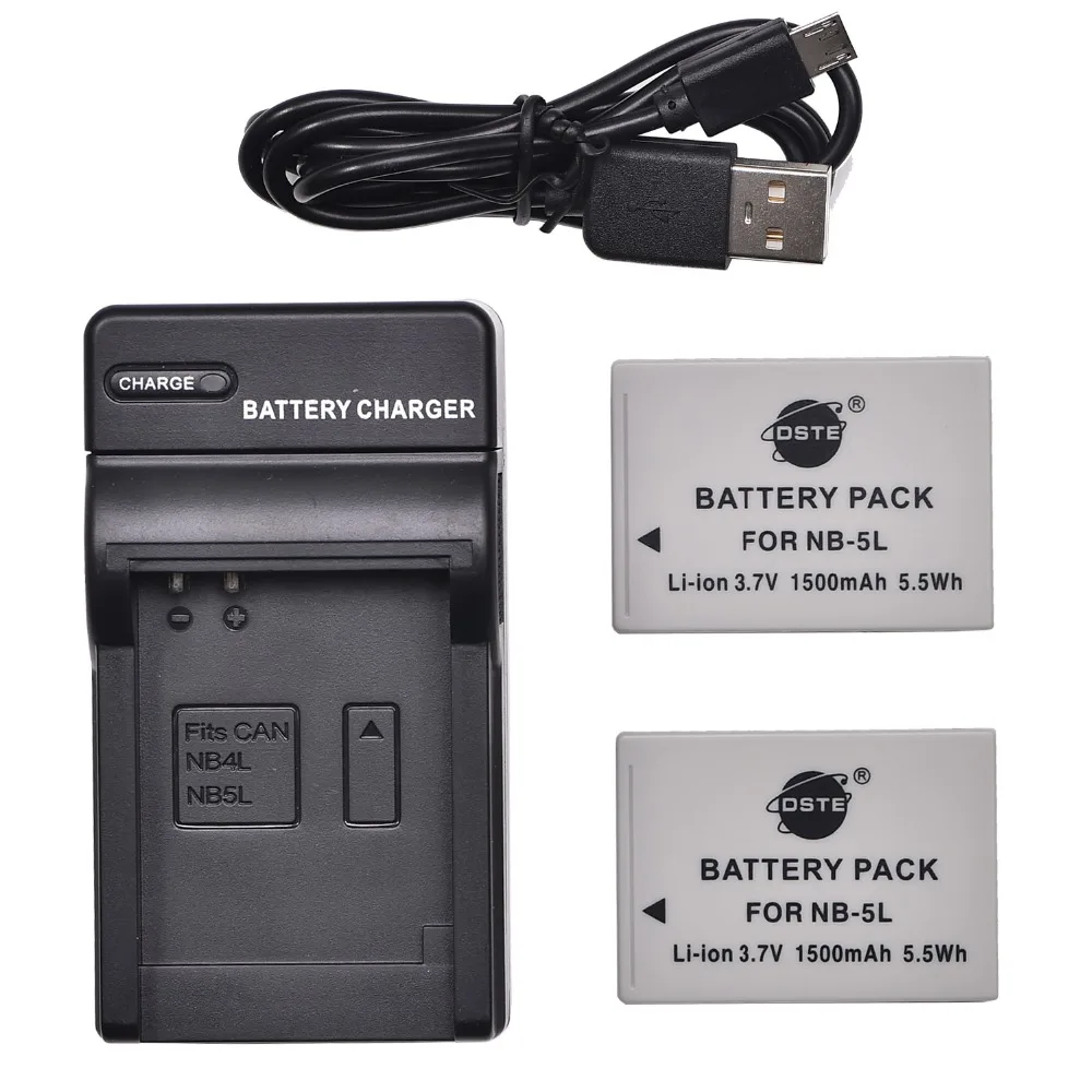 3 шт. 1500 мАч 3,7 V NB-5L DSTE NB5L Батарея Зарядное устройство для Canon IXUS 850 860 870 900 90 950 960 970 980 990 IXY 800 810 820 830