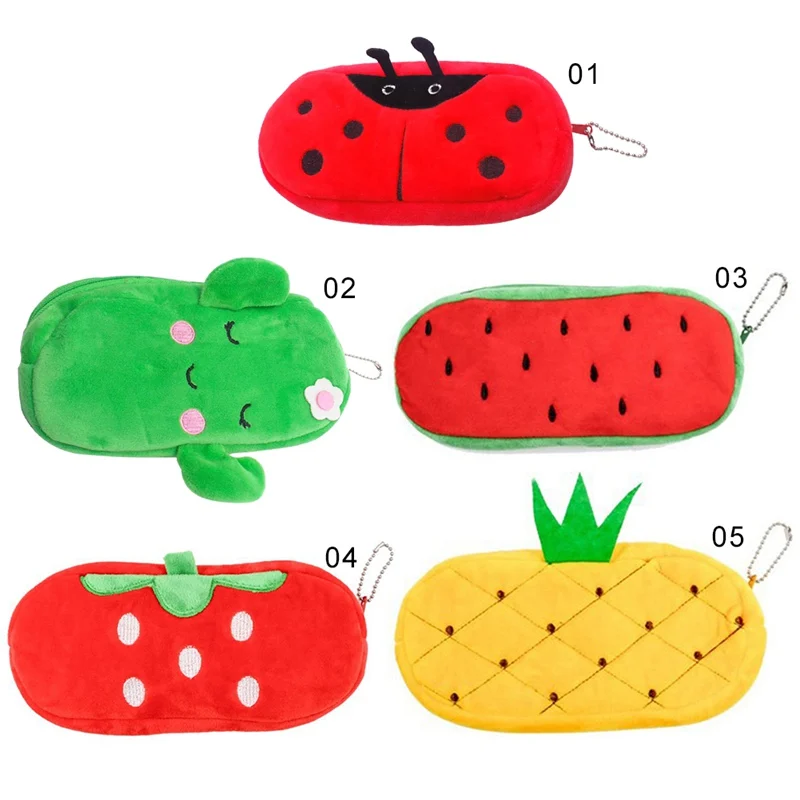 

Cute Fruit Watermelon Cactus Plush Pencil Case Cosmetic Bag Pen Box For Girls Gift Stationery Pouch School Office Supplies