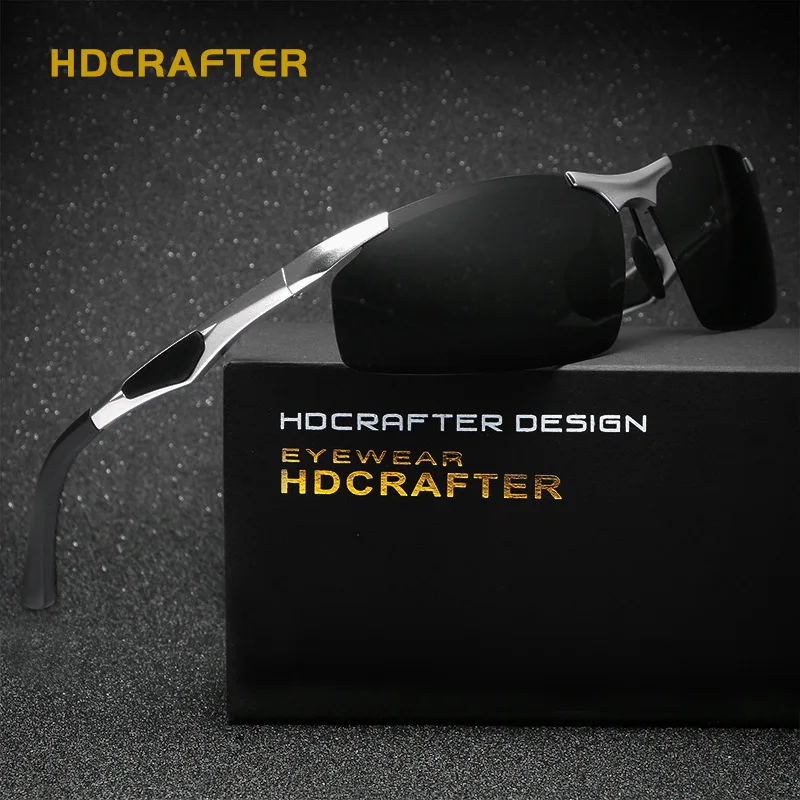 HDCRAFTER солнцезащитные очки для ночного вождения, мужские Поляризованные квадратные очки Gafas De Sol De Los Hombres, Ocolos Para Mulher UV40