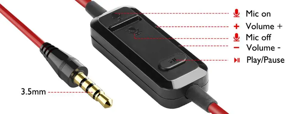 Oneodio Studio DJ Headphones 3 5mm Aux Audio Cable Extended Noise Cancelling Microphone Volume Control Mic One button Mute