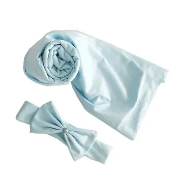 

2pcs Newborn Photography Accessories Baby Infant Photo Props Wrap with Headband GXMB