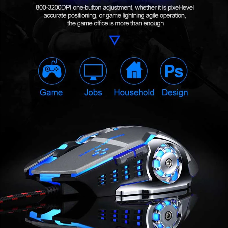 Игровая проводная мышь Thunder Wolf V6 механическая вертикальная компьютерная для
