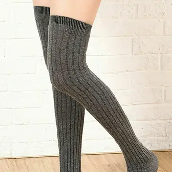 

New Fashion Women Winter Warm Cable Knit Extra Long Boot Socks Over Knee Thigh High Stocks