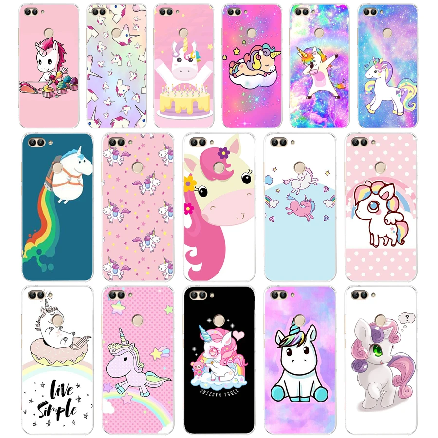 74AA Unicorn On Rainbow Jetpack Soft TPU Case Cover For Huawei Honor P Smart 2018 2019 Y6 Prime Nova 2i 3i View 10 | Мобильные