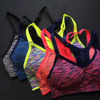 

women Sports bra shockproof quick-drying segment dyeing no steel ring yoga training running fitness underwear female