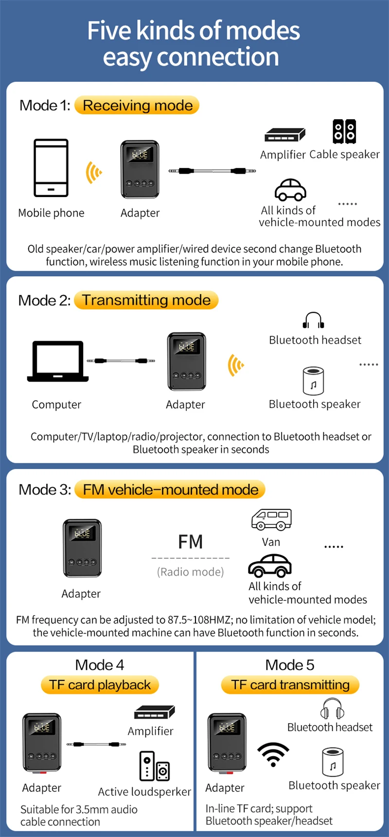 adaptador 3.5mm aux jack fm transmissor para carro tv mp3 pc