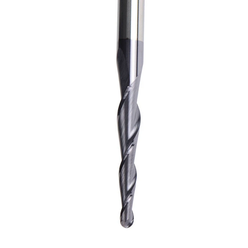 5Pcs 6mm Shank Carbide Tapered Ball Nose End Mill Bits R1.5mm 2 Flute CNC Tools