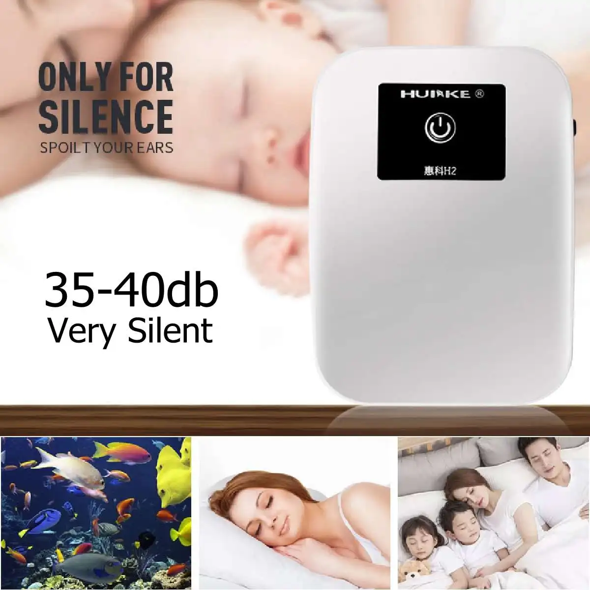 H2 DC5V AC220V дорожное зарядное устройство+ USB линия переменного и постоянного тока двойного назначения кислородный насос водонепроницаемый USB немой портативный литиевый аккумулятор для зарядки fi