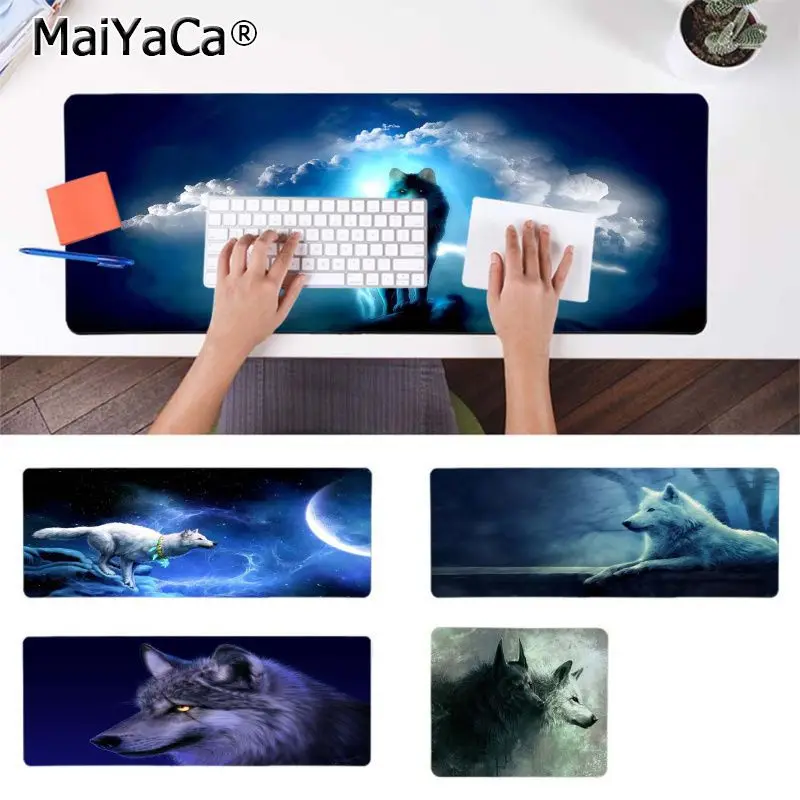 MaiYaCa Wolf At the Moon night высокоскоростной коврик для мыши противоскользящие прочные силиконовые компьютерные коврики