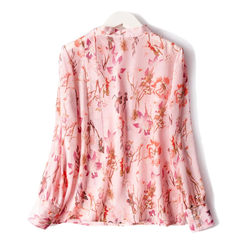 Silviye Silk Crepe-De-Chine Small Stand Collar