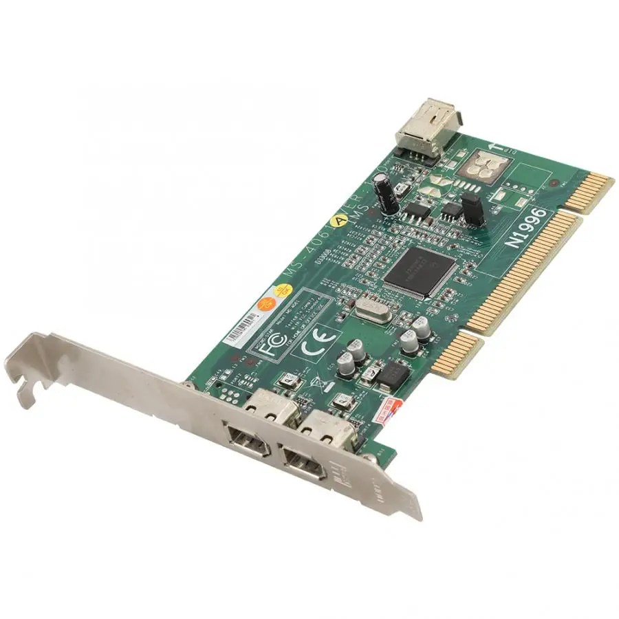 

For Texas Instruments TSB43AB23 Master Chip 3Port PCI 1394 Firewire Card Video Capture Card Height Baffle Design for Desktop Use