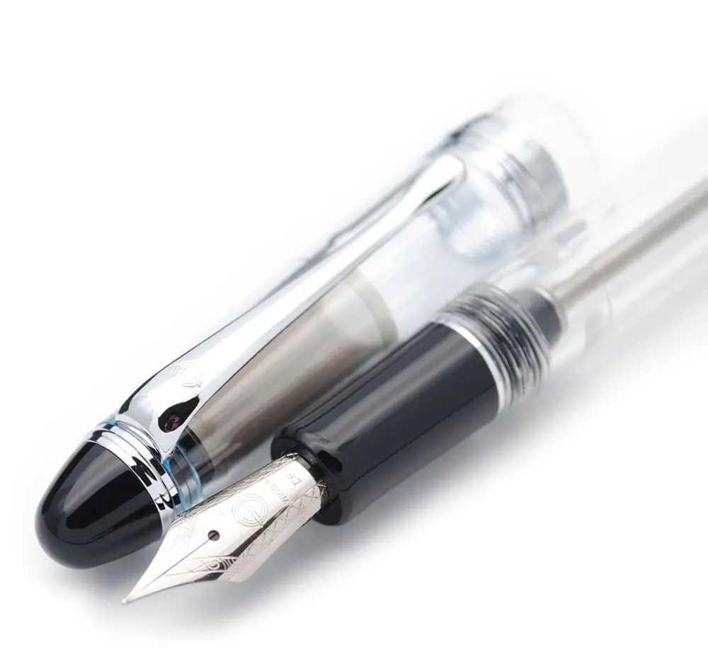 Clear S Grip EF N-S КРЫЛО Sung снасти 699 прозрачный вакуумный наполнитель авторучка F чернильная ручка NIB Оригинальная коробка - Цвет: Clear S Grip EF N-S