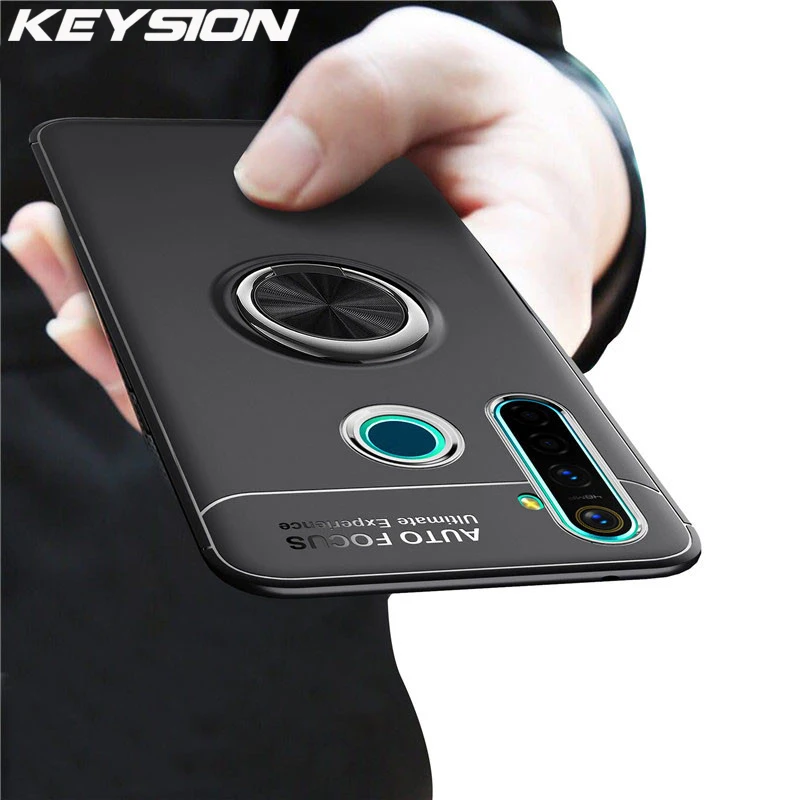 Чехол KEYSION противоударный для Realme 6i 6 Pro Мягкая силиконовая Магнитная подставка | Бамперы -4001263288321