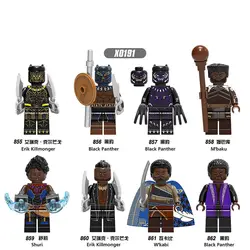 Строительные блоки кирпичи Marvel Super Heroes Черная пантера Shuri Erik Killmonger M'baku W'kabi экшн-игрушки для детей DIY X0191