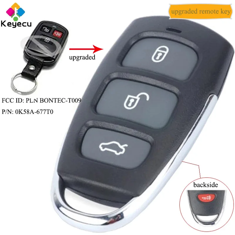 KEYECU UPGRADED REMOTE CONTROL CAR KEY FOR KIA SPECTRA OPTIMA SORENTO SEDONA FOB FCC ID: PLN BONTEC-T009 P/N: 0K58A-677T0
