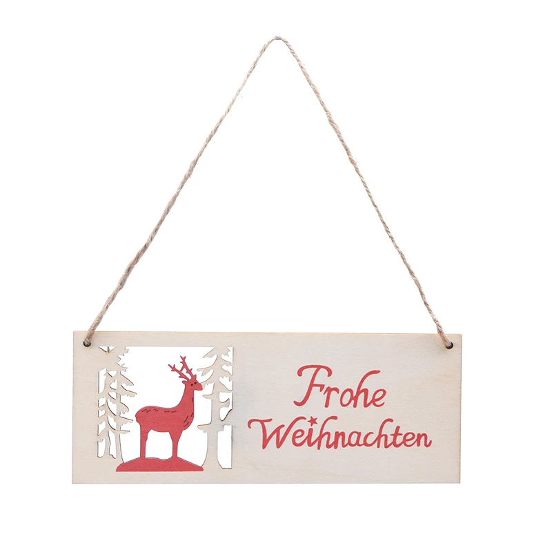 Деревянная немецкая подвесная елка Frohe Weihnachten орнамент Рождественская вывеска