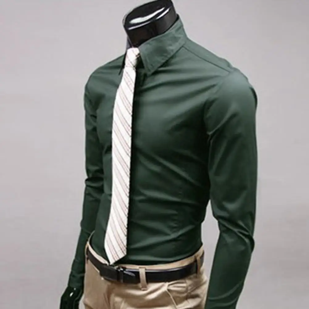Business Dress Shirt 2023 New Men Fashion Casual Long Sleeved Slim