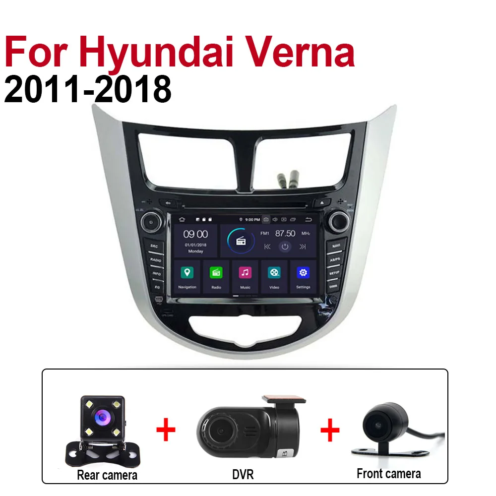 ZaiXi 4 ГБ android 9,0 автомобильный dvd-плеер для hyundai Verna 2011~ мультимедийная карта gps-навигации автомобильное радио Wi-Fi Bluetooth - Цвет: Extra 3 Accessories