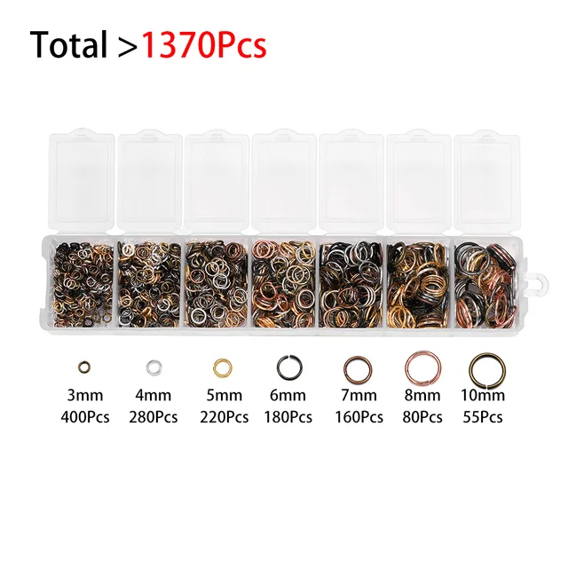 Alloy Accessories Jewelry Findings Set Repair Tools Lobster Clasp Open Jump Rings Earring Hooks for DIY Jewelry Making Supplies Multicolor