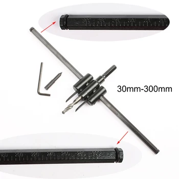 

30-200mm/30-300mm Adjustable Metal Wood Circle Cutter Hole Saw Drill Bit Tool