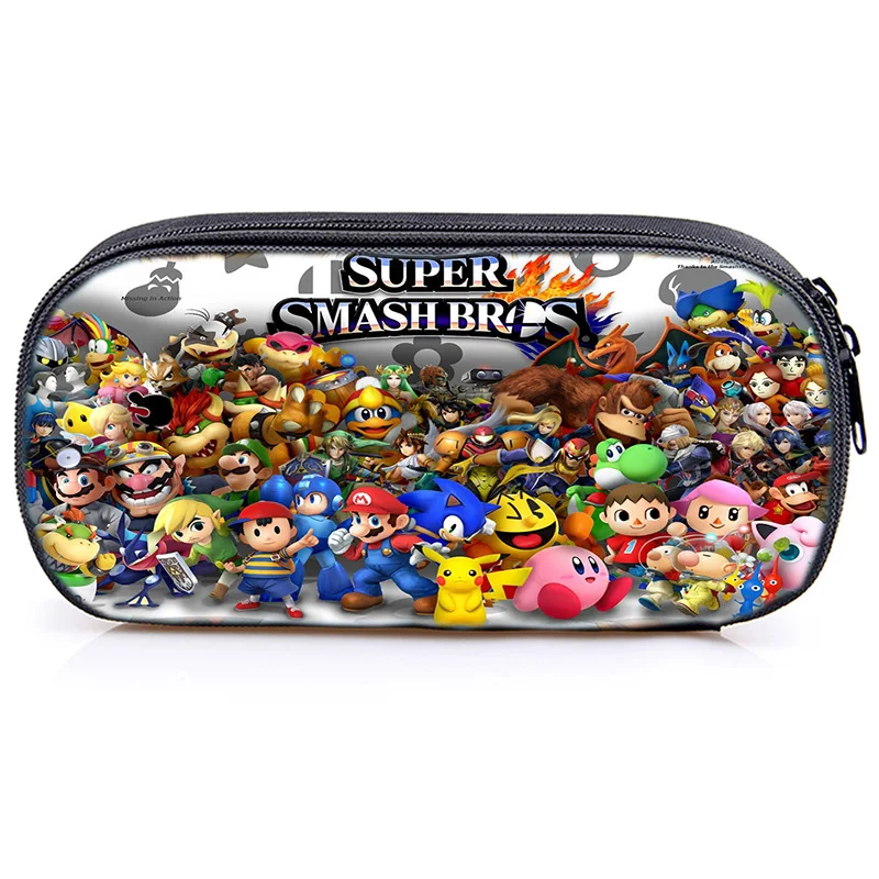 Функциональный мультфильм Супер Марио Smash Bros пенал для студентов мальчиков детские канцелярские принадлежности мешок аниме высокого качества модный пенал - Цвет: 11