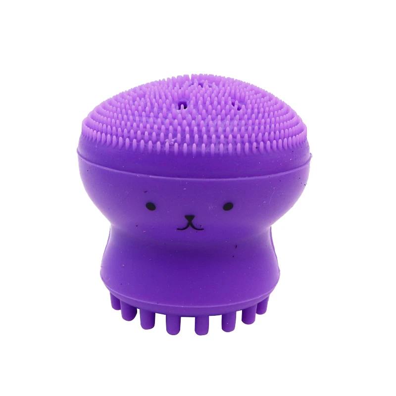 Purple Красота уход за кожей лица чистящие инструменты милый осьминог Медузы Очищающая щетка для лица пуховка для лица массажный, отшелушивающий средства для умывания - Цвет: Purple