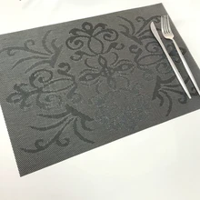  2pcs 4pcs 6pcs 8pcs PVC Classic Flower Pattern Placemats Dining Table Runner Linens place mat in Kitchen Accessories Cup Wine 