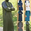 New Jubba Thobe Arabic Islamic Clothing Men Ramadan Muslim Saudi Arabic Abaya Dubai Long Robes Traditional Kaftan PW209