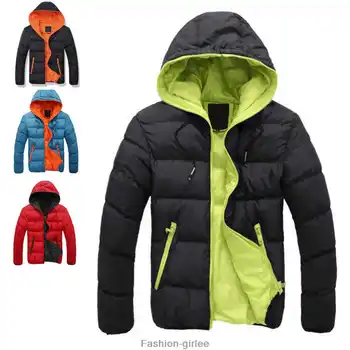 

Fashion Men Boy Winter Warm Hooded Thick Padded Jacket Zipper Slim Outwear Coat