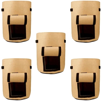 

5 Packs of 7-Gallon Plant Growing Bags for Potato, Tomato and Carrot Growing Bags, Garden Indoor and Outdoor