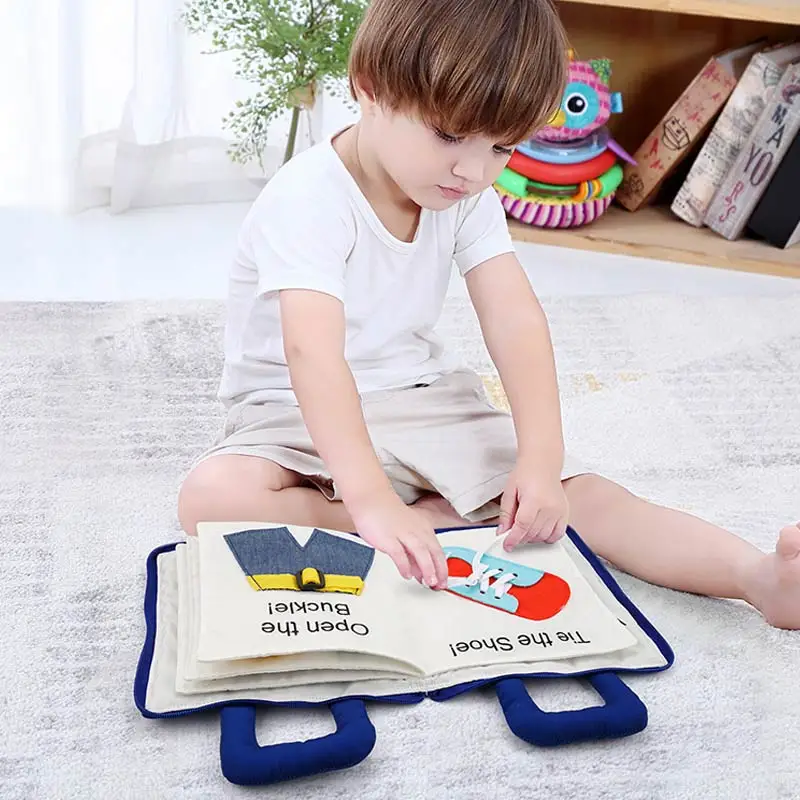 Jouets 3D Montessori en tissu pour enfants de 1 an, livre d'histoires pour  tout-petits de 2 ans, éducation et nettoyage, activité calme, cadeaux