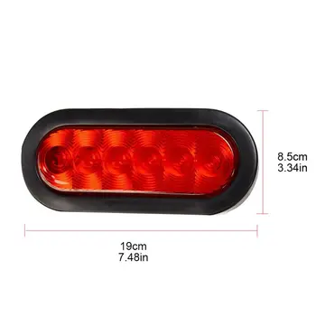 

2 Pcs Oval 6 LED Trailer Tail Light Kit IP67 Waterproof Stop Turn Brake Sealed E7CA