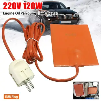 

1PC 220v 120w Car Engine Oil Pan Sump Tank Heater Mat Reduce Wear Pad Eu Plug 210cm Orange Silicone Rubber Tank Heater Plate Pad
