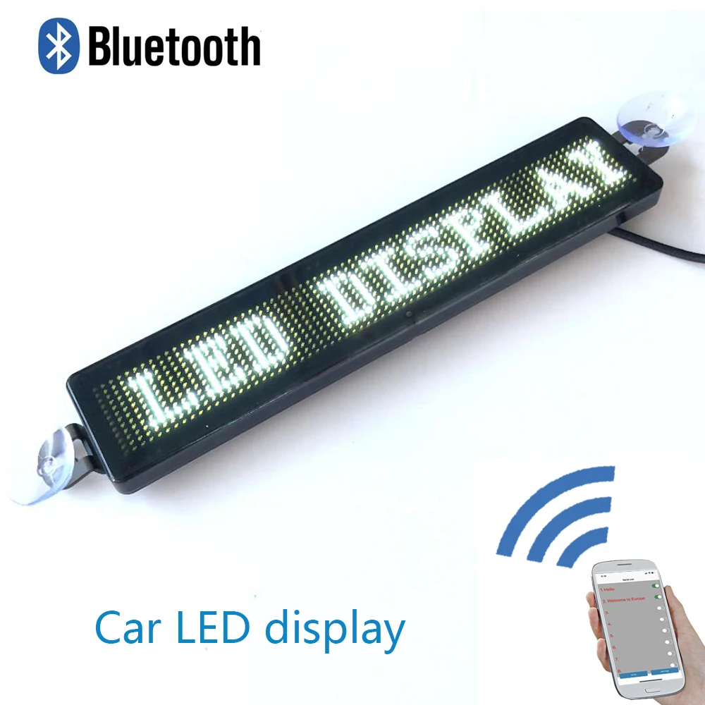 

Bluetooth programmable car LED display advertising Uber Taxi Lyft LED window sign mobile phone APP control with sucking disks